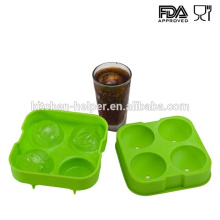 Wholesale waterproof green silicone ice ball mold tray maker